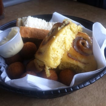 Chesapeake House - The best hush puppies everrrrrrrrrrrrrrrr!!!! Accompanied with cinnamon rolls and French bread for starters. - Seafood Near Me - Myrtle Beach, South Carolina
