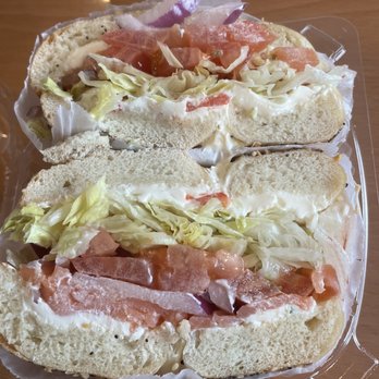 Euro Bagel - Always my go to a toasted everything bagel with lox, veggie cream cheese, lettuce, tomato, and onion. Best bagel in the Poconos! - Bagels Near Me - East Stroudsburg, Pennsylvania Euro Bagel - Always my go to a toasted everything bagel with lox, veggie cream cheese, lettuce, tomato, and onion. Best bagel in the Poconos! - Bagels Near Me - East Stroudsburg, Pennsylvania