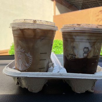 Starbucks - two cups of iced coffee on a tray - Coffee & Tea Near Me - Biloxi, Mississippi Starbucks - two cups of iced coffee on a tray - Coffee & Tea Near Me - Biloxi, Mississippi