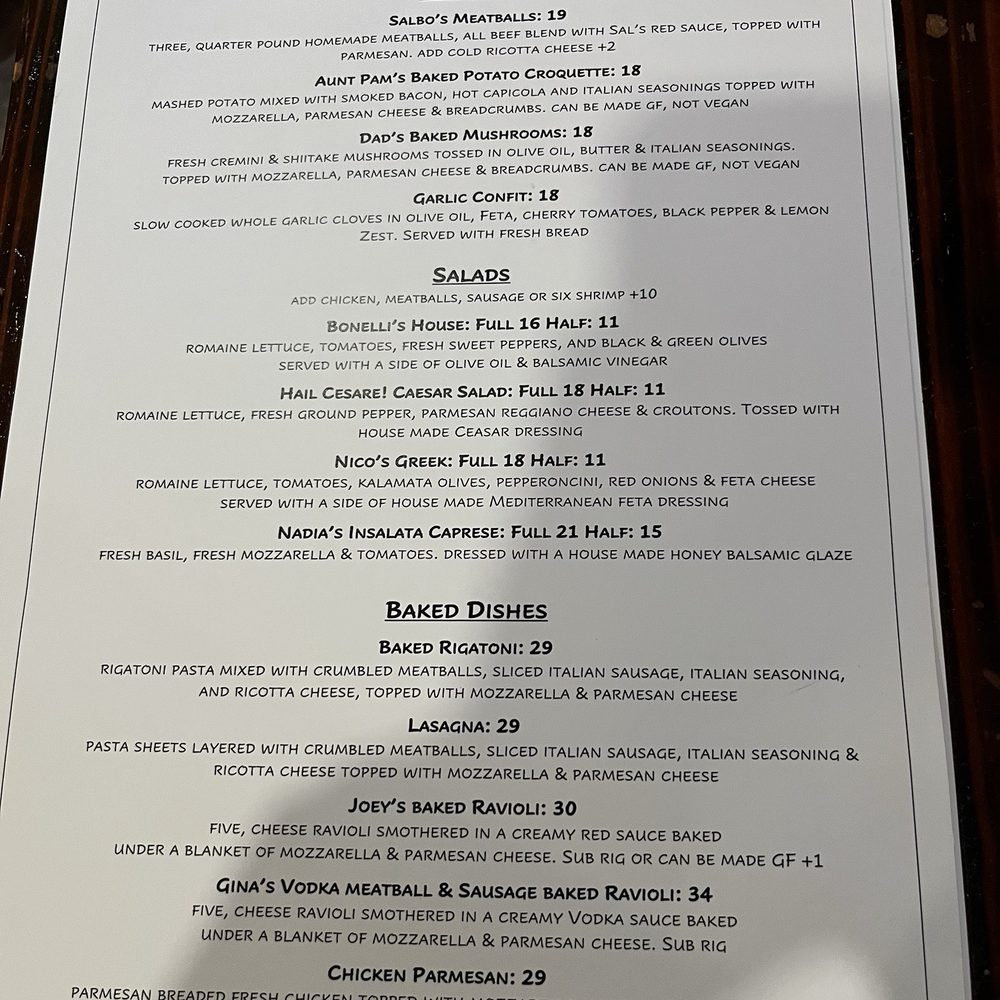 Bonelli's Cafe Italia - Updated menu - Italian Near Me - Pensacola, Florida Bonelli's Cafe Italia - Updated menu - Italian Near Me - Pensacola, Florida
