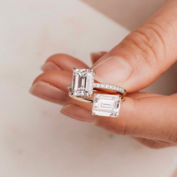 JK Diamond Co. - Custom Emerald Cut Diamond Engagement Ring
