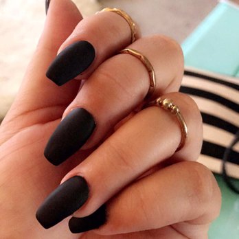 Lush Nail Studio - My matte black coffin nails done by Stephanie! Love them!! - Waxing Near Me - Tustin, California