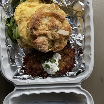 MA Mosa's - Biscuit and eggs sandwich with latke's. - Breakfast & Brunch Near Me - Grants Pass, Oregon MA Mosa's - Biscuit and eggs sandwich with latke's. - Breakfast & Brunch Near Me - Grants Pass, Oregon
