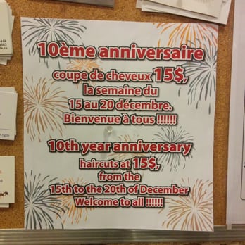 Figaro - 10th anniversary discount 15$ haircut From 15th till the 20th of Dec 2014 - Barbers Near Me - Montreal, Quebec