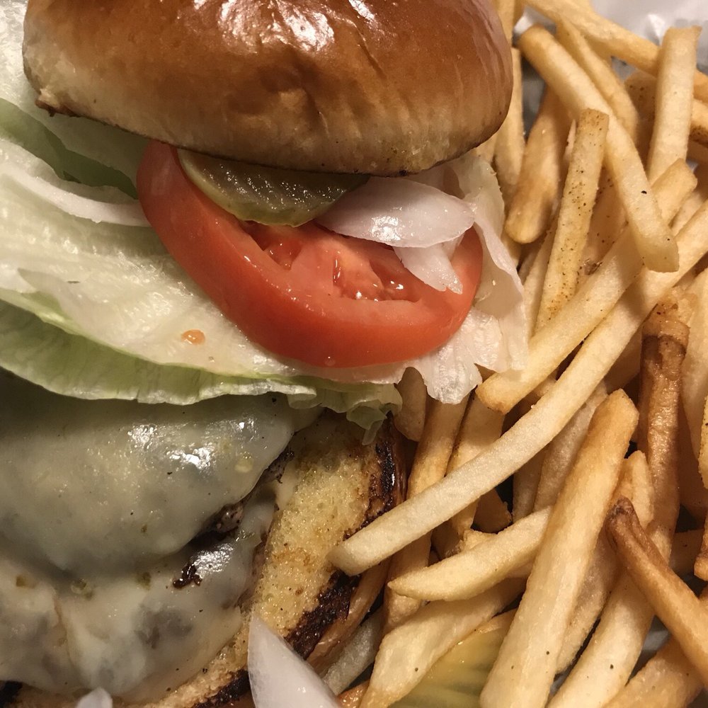 Sixth Street Dive - Burger with pepper jack cheese and all the fixins. Served with fries. - Tex-Mex Near Me - Lafayette, Indiana Sixth Street Dive - Burger with pepper jack cheese and all the fixins. Served with fries. - Tex-Mex Near Me - Lafayette, Indiana