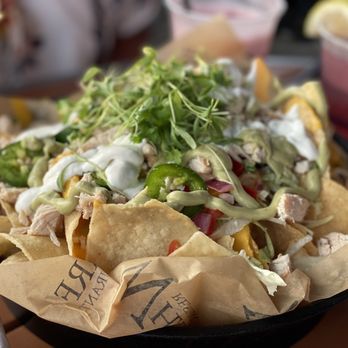 The Wharf - a bowl of nachos and a drink - Seafood Near Me - Wildwood, New Jersey