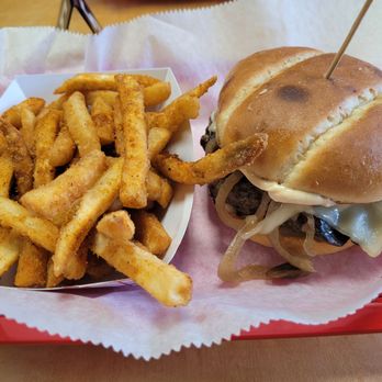 Marcella's And The After Hours Cafe - Swiss burger with fries - Burgers Near Me - Bardstown, Kentucky Marcella's And The After Hours Cafe - Swiss burger with fries - Burgers Near Me - Bardstown, Kentucky