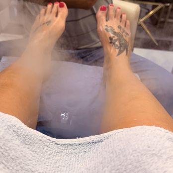 Galaxy Nails - The Dr Teals steam treatment with a beautiful shellac pedi! - Nail Salons Near Me - Round Rock, Texas