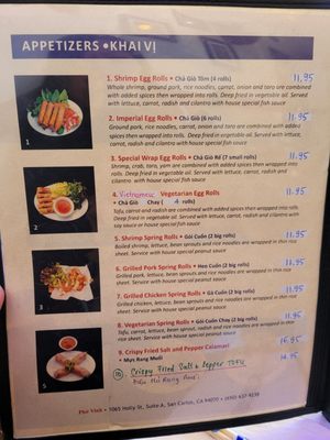 Menu photo 8 Pho Vinh San Carlos, CA