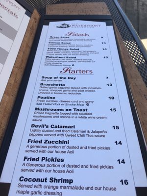 Menu photo 1 The Waterfront Gastropub Carleton Place, ON Menu photo 1 The Waterfront Gastropub Carleton Place, ON