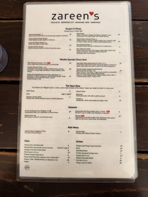Menu photo 1 Zareen's Palo Alto, CA Menu photo 1 Zareen's Palo Alto, CA