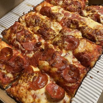 Sheldons Street Pizza - Pepperoni with square pan - Pizza Near Me - Orion charter Township, Michigan