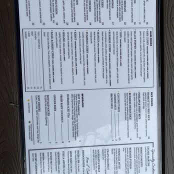 Burma 2 - Menu (back) as of February 2025 - Burmese Near Me - Walnut Creek, California