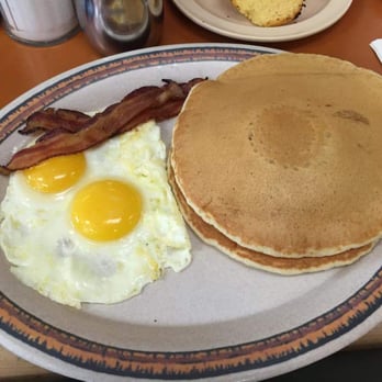 The Muffin Tin - buttermilk pancakes with eggs and bacon, around $7, so satisfying!! - American Near Me - Pinecrest, Florida The Muffin Tin - buttermilk pancakes with eggs and bacon, around $7, so satisfying!! - American Near Me - Pinecrest, Florida