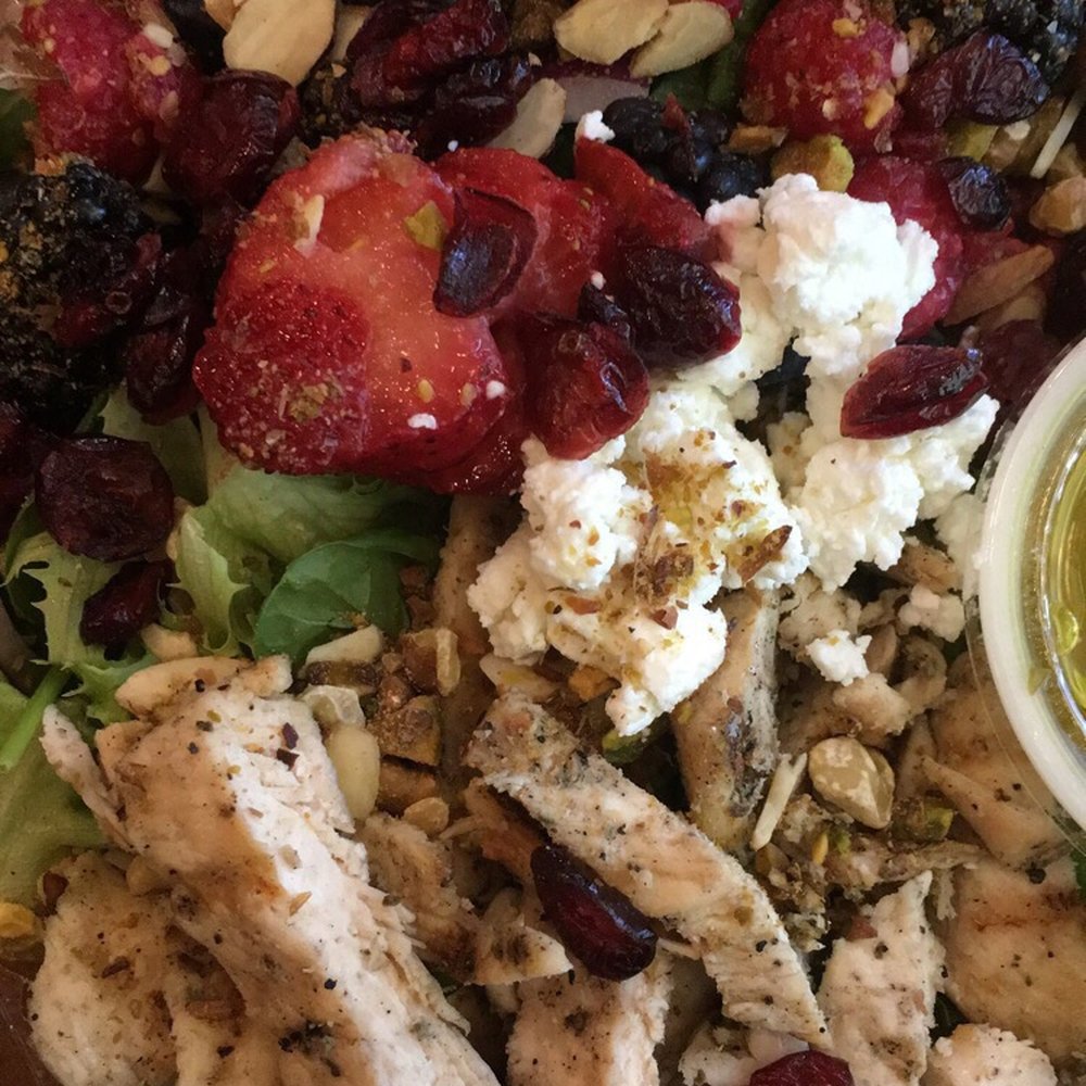Veg Out - Delicious Berry Nutty Salad...I added chicken! - Salad Near Me - Hermiston, Oregon Veg Out - Delicious Berry Nutty Salad...I added chicken! - Salad Near Me - Hermiston, Oregon