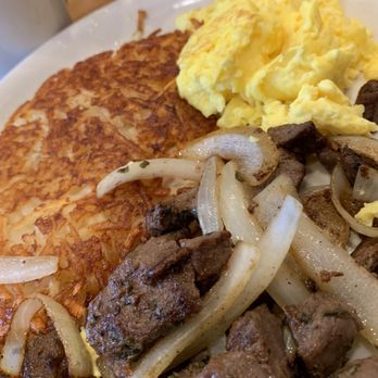 Loaded Cafe Restaurants Lawndale - Marinated Steak and Eggs W/ Hash Browns - Burgers Near Me - Lawndale, California