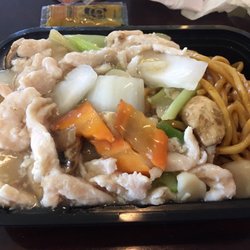 Hong Kong Buffet - Best moo goo gai Pan ever. Delicious. Upgraded to lo mein. I'd recommend just getting free rice.