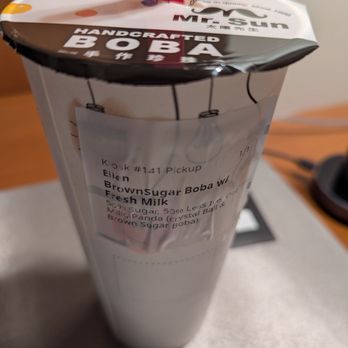 Mr Sun Tea - Love the Panda (crystal ball and brown sugar boba) and being able to substitute with oat milk - Bubble Tea Near Me - Palo Alto, California Mr Sun Tea - Love the Panda (crystal ball and brown sugar boba) and being able to substitute with oat milk - Bubble Tea Near Me - Palo Alto, California