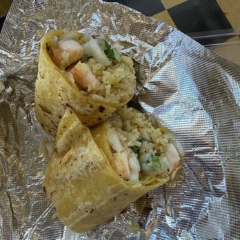 Cielo San Marino - absolutely nothing in the burrito.. mostly rice and a couple shrimp pieces - Cafes Near Me - San Marino, California