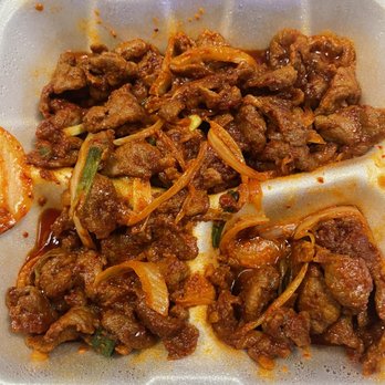 Tiny Town Carry Out - Takeout portion of pork bulgogi - Korean Near Me - Clarksville, Tennessee