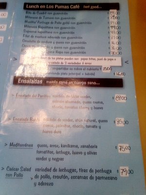 Menu photo 2 Los Pumas Cafe San Isidro, C