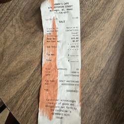 Carmen's Cafe - Receipt