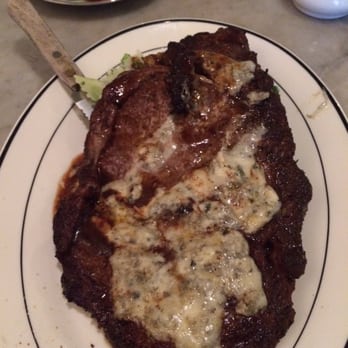 Swing the Teapot - Gorgonzola covered rib steak...so tender and flavorful...served on a bed of mashed broccoli-potatoes with fresh veggies. - Music Venues Near Me - Floral Park, New York