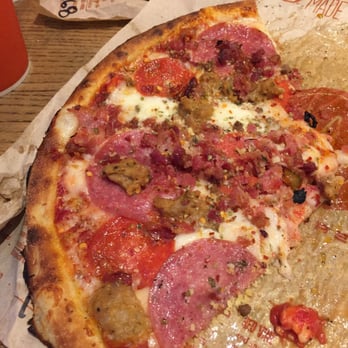Blaze Pizza - My awesome build your own with tons of meat! - Pizza Near Me - Mason, Ohio Blaze Pizza - My awesome build your own with tons of meat! - Pizza Near Me - Mason, Ohio