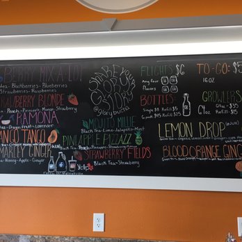 Glory Bucha - a menu on a blackboard - Kombucha Near Me - Arlington, Washington