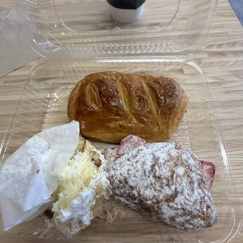 Mr Baker - My partial eaten coconut pineapple cake, chocolate croissant and strawberry cream croissant. - Bakeries Near Me - Riverside, California Mr Baker - My partial eaten coconut pineapple cake, chocolate croissant and strawberry cream croissant. - Bakeries Near Me - Riverside, California