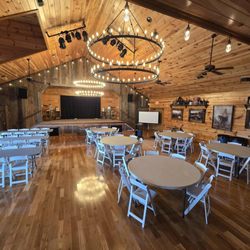 Tables and chairs come pre set up for your event.