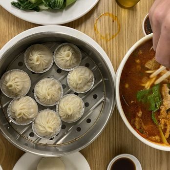 One Bite Dumpling - DS6. Creamy Egg Custard Bun  X2. Crab Meat Xiao Long Bao N3. Spicy Beef Noodle Soup in Hot Chili Oil - Dim Sum Near Me - Santa Clarita, California