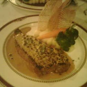 La Chaumiere - Steak au Poivre -12 oz. Certified Angus Beef Center Cut Aged New York Strip Steak with Peppercorn Sauce - French Near Me - Washington, DC, District of Columbia