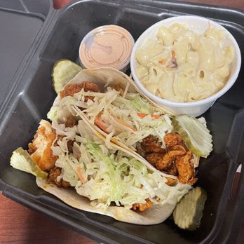 The Cookshack - Chicken Tacos w/ Mac n cheese - Chicken Shop Near Me - Houston, Texas