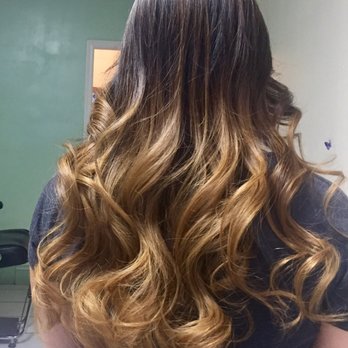 QQ Hair Salon - Back view with curls - Balayage/ombré dark brown to caramel ($150) - Hair Salons Near Me - Newark, California QQ Hair Salon - Back view with curls - Balayage/ombré dark brown to caramel ($150) - Hair Salons Near Me - Newark, California