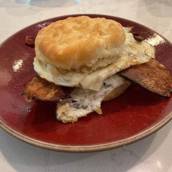 O4W Market - Bacon egg and cheese in a biscuit. The plate is mine. - Grocery Near Me - Atlanta, Georgia O4W Market - Bacon egg and cheese in a biscuit. The plate is mine. - Grocery Near Me - Atlanta, Georgia