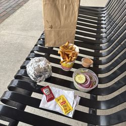 The Garage - Garage Burger + Mushrooms & Swiss Chz, Fries, Garage Sauce To-Go
