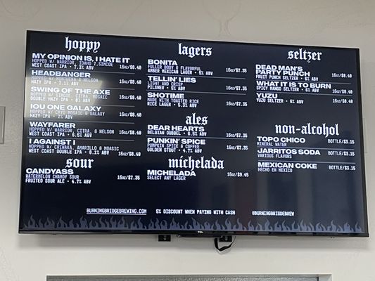 Menu photo 5 Burning Bridge Brewing West Covina, CA