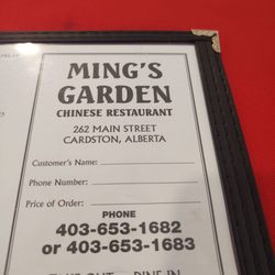 Mings Gardens - What a great restaurant. Excellent food. I will always plan to visit Ming's when I am in Cardston.