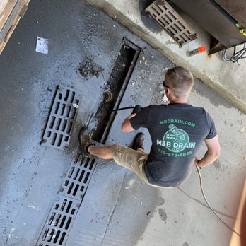 M&B Drain - Jetting a trench drain at a home improvement store in Woodbury - Plumbing Near Me M&B Drain - Jetting a trench drain at a home improvement store in Woodbury - Plumbing Near Me