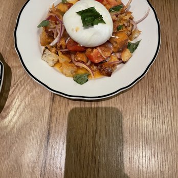 Grazie Nonna - Burrata with Panzanella - Italian Near Me - Washington, DC, District of Columbia Grazie Nonna - Burrata with Panzanella - Italian Near Me - Washington, DC, District of Columbia