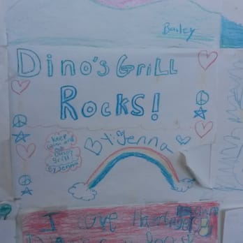 Dino's Grill - Kids artwork on display. - Greek Near Me - Newark, California