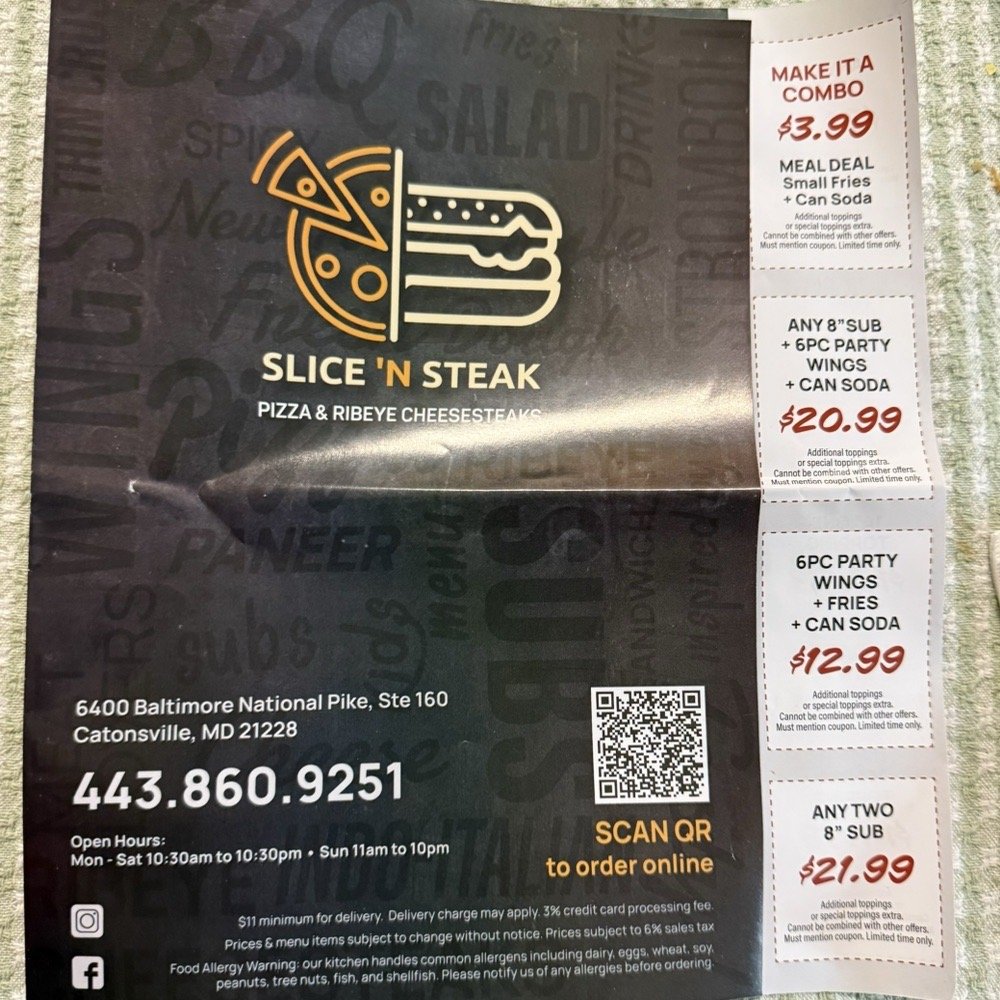 Slice ‘N Steak - Menu coupons (Jul 2026) - Sandwiches Near Me - Catonsville, Maryland Slice ‘N Steak - Menu coupons (Jul 2026) - Sandwiches Near Me - Catonsville, Maryland