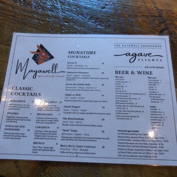 Mayawell Bar - Menu - Cocktail Bars Near Me - Birmingham, Alabama Mayawell Bar - Menu - Cocktail Bars Near Me - Birmingham, Alabama