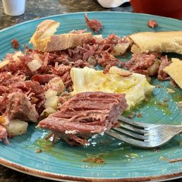 Corned beef hash made in house. Corned beef hash made in house.