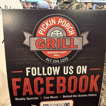 Pickin Porch Grill - Burgers Near Me - Branson, Missouri