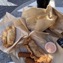 Guava and cheese empanada, chicken empanada, croqueta, and Cuban bread!