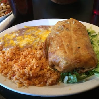 Roberto's Cafe - Carne asada chimichanga with a side of rice and beans - Mexican Near Me - Mammoth Lakes, California
