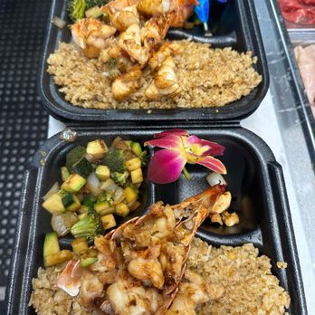 Hibachi Los Hermanos - three trays of food - Food Trucks Near Me - Columbus, Ohio