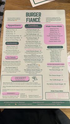 Menu photo 1 Burger Fiancé Montreal, QC Menu photo 1 Burger Fiancé Montreal, QC